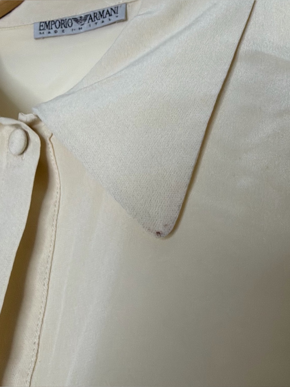 EMPORIO ARMANI Emporio Armani silk blouse 46 10 medium large cream ivory career - Picture 3 of 8